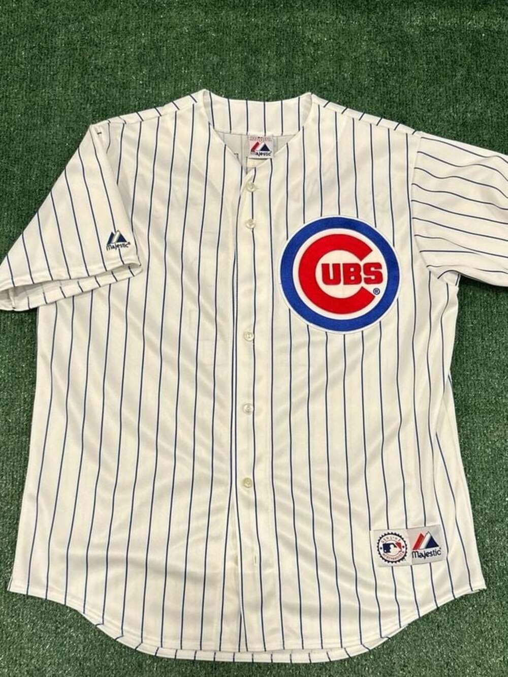 Vintage Majestic Chicago Cubs Jeff Samardzija #29 Pinstripe Baseball Jersey